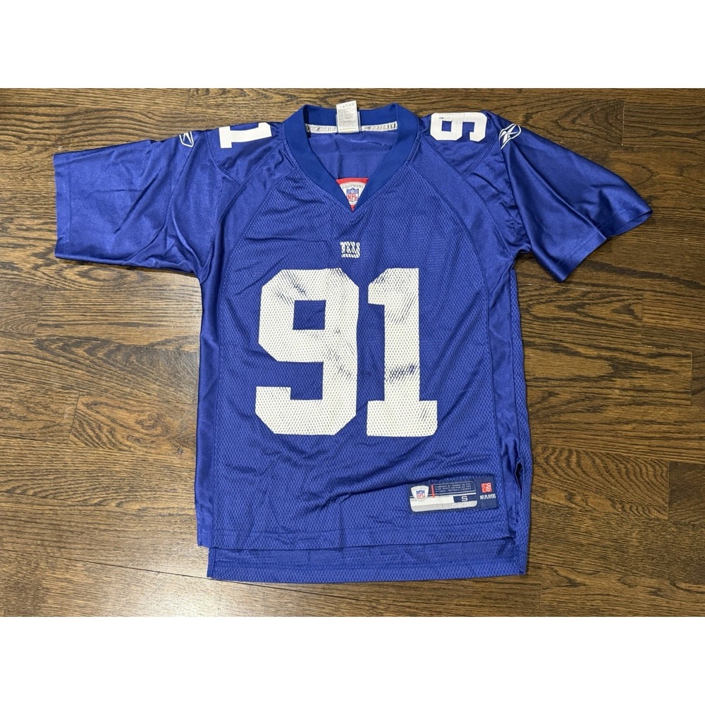 New York Giants Justin Tuck Jersey Mens Size Small Reebok Blue Football